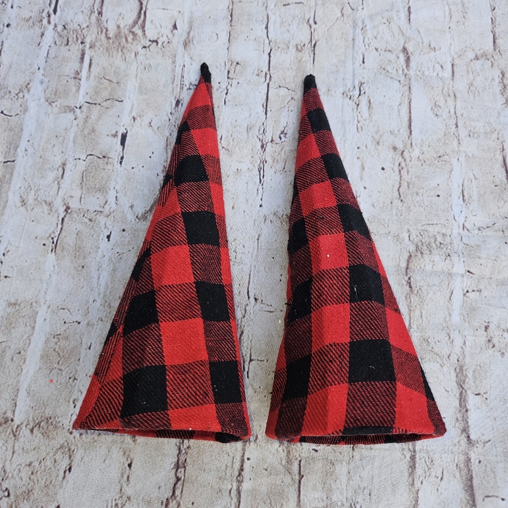 Rachelle Danielle Rose Gifts‎ & DecorRed Buffalo Plaid Fabric Cone Tree Set of 2